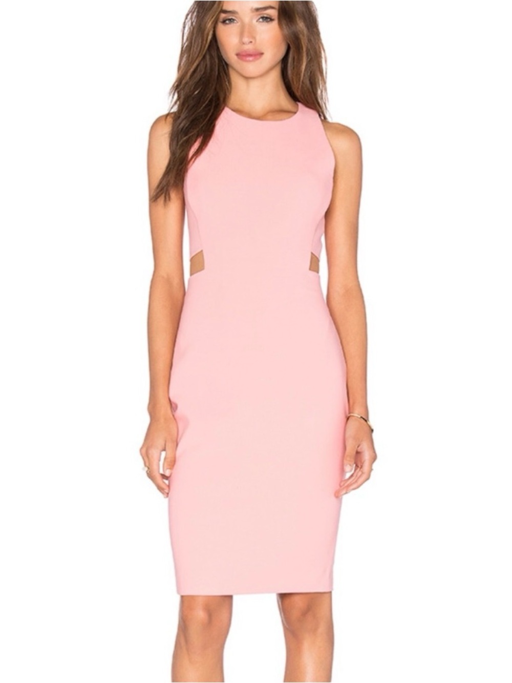 Elizabeth and James Blush Pink Sleeveless Midi Sheath Dress